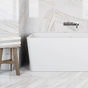 Mystique Blanco 60x60cm Glossy White Marble Effect Porcelain Tile