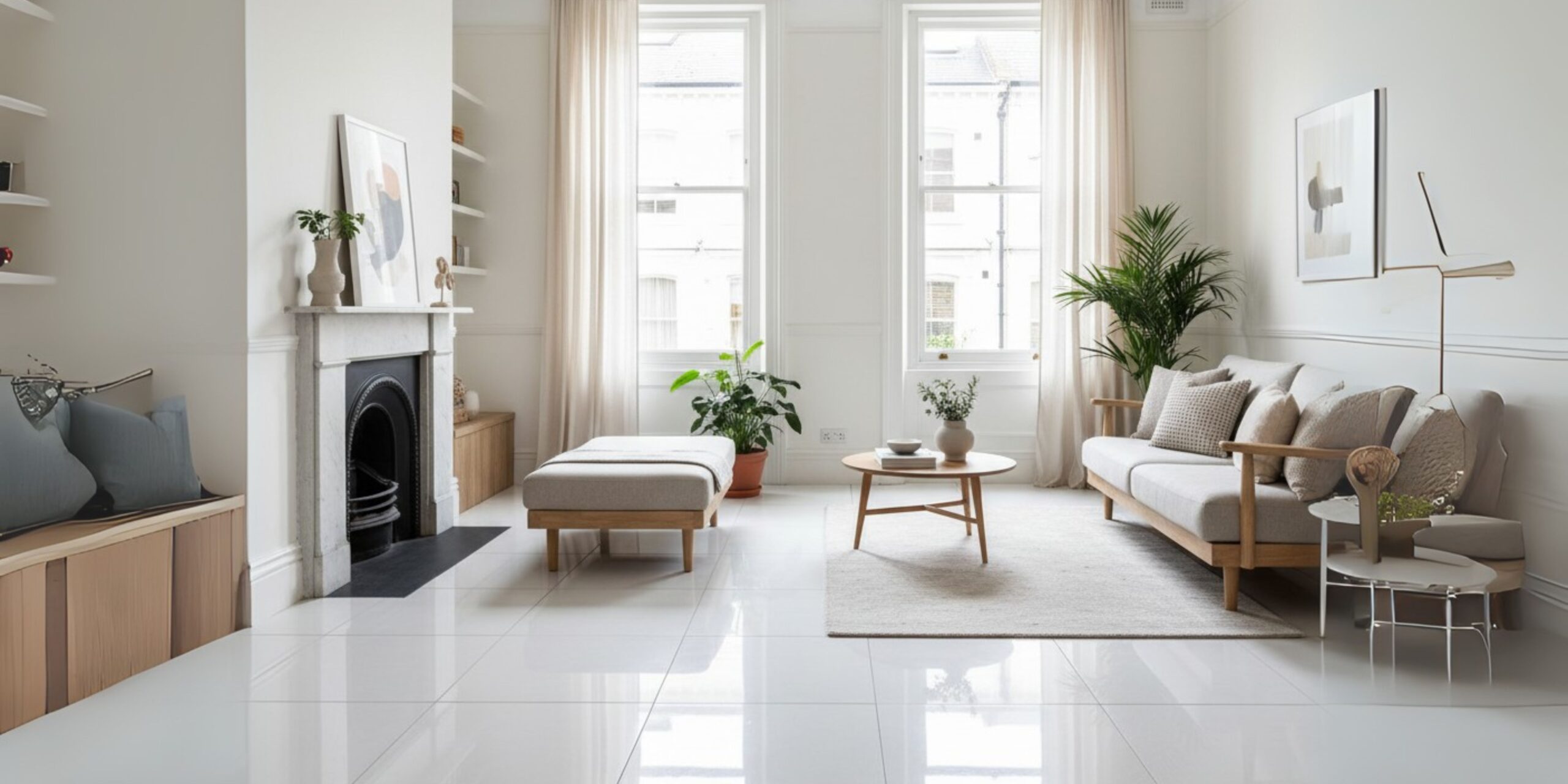 White Porcelain Tiles In London