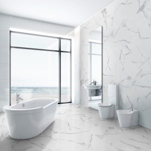 Cassandra Glossy  Marble Effect Porcelain 60x60cm Tile